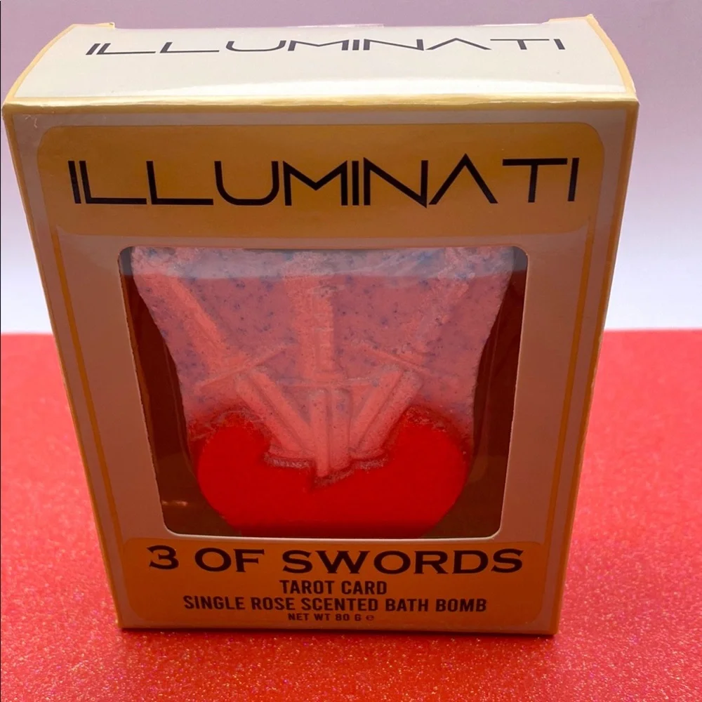 Illuminati Taro Card Rose Scented 3 Of Swords Bath Bomb